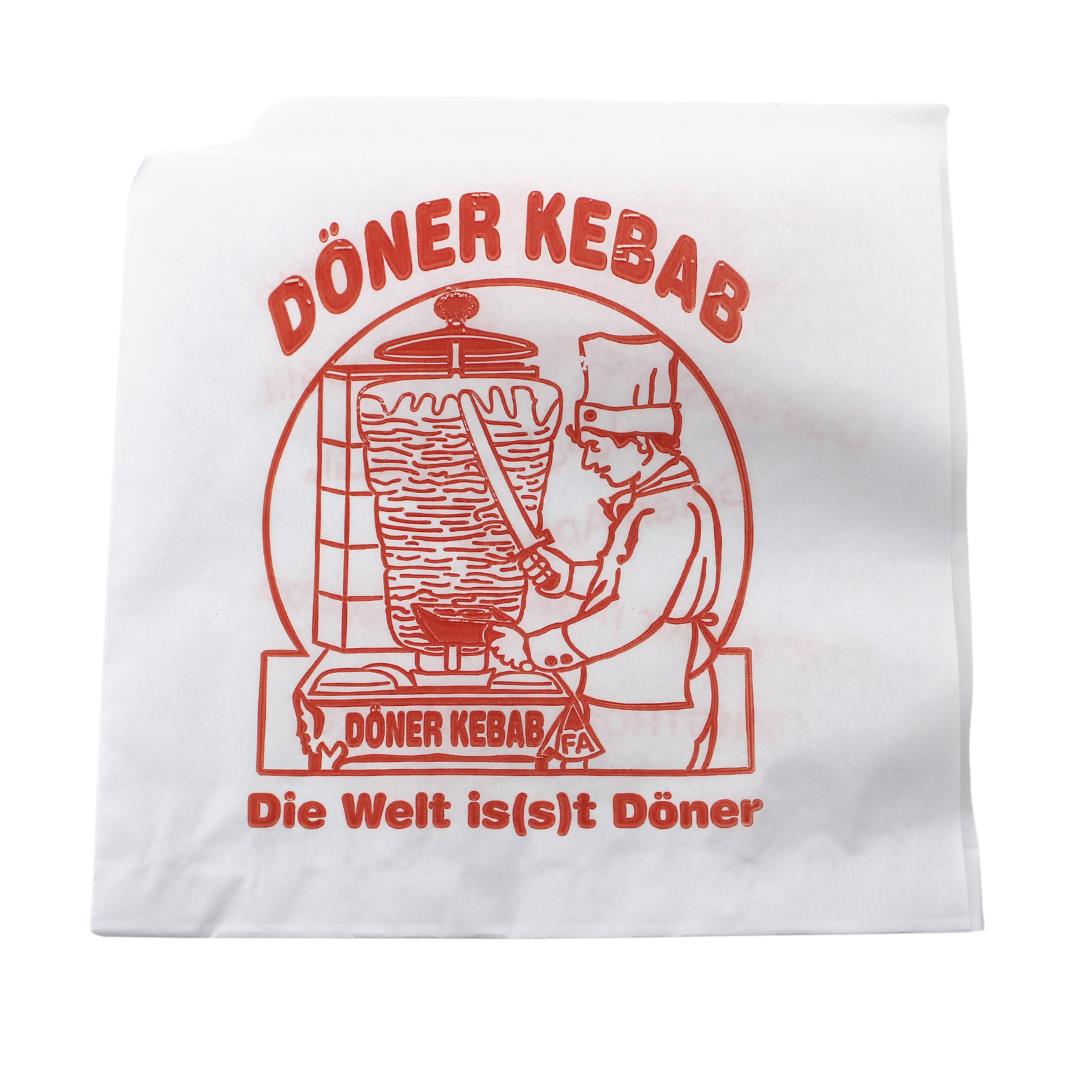 Dönertüte Weiß/Rot 16×16cm 2000 Stück