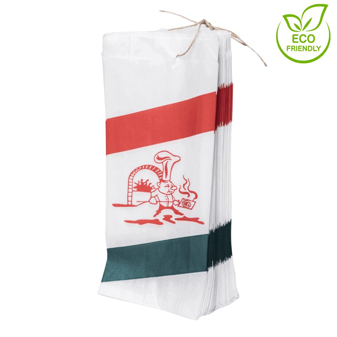 Faltenbeutel „Italienische Flagge“ 11 × 6 × 25cm 1 000 Stück