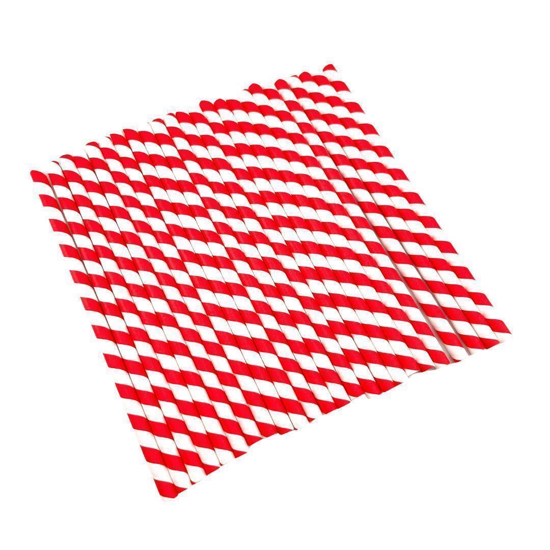 Strohalm Papier 8 x197 mm 200 Stk rot