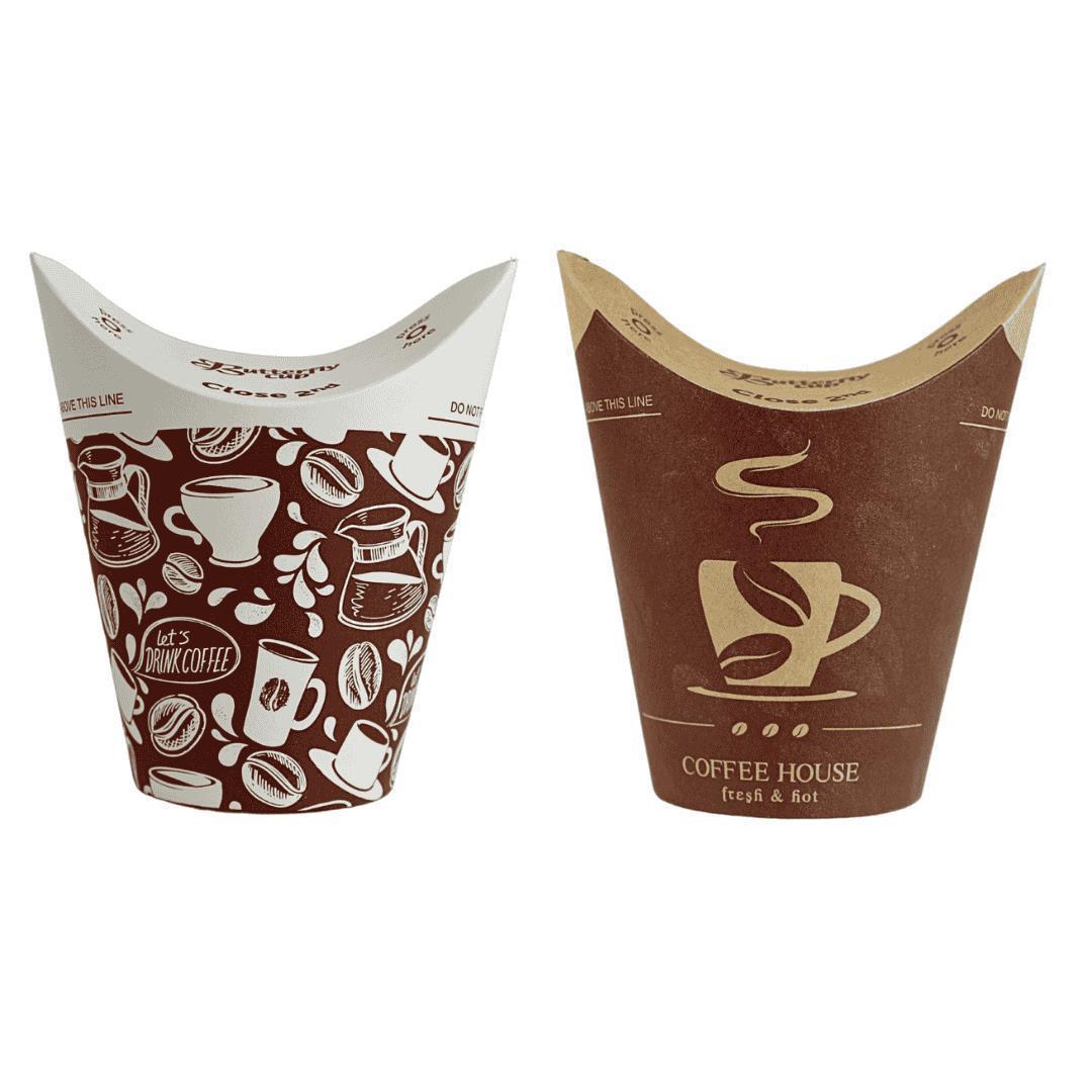 Einweg Kaffeebecher Butterfly‑Cup 200ml / 8oz Braun & Braun/Weiß