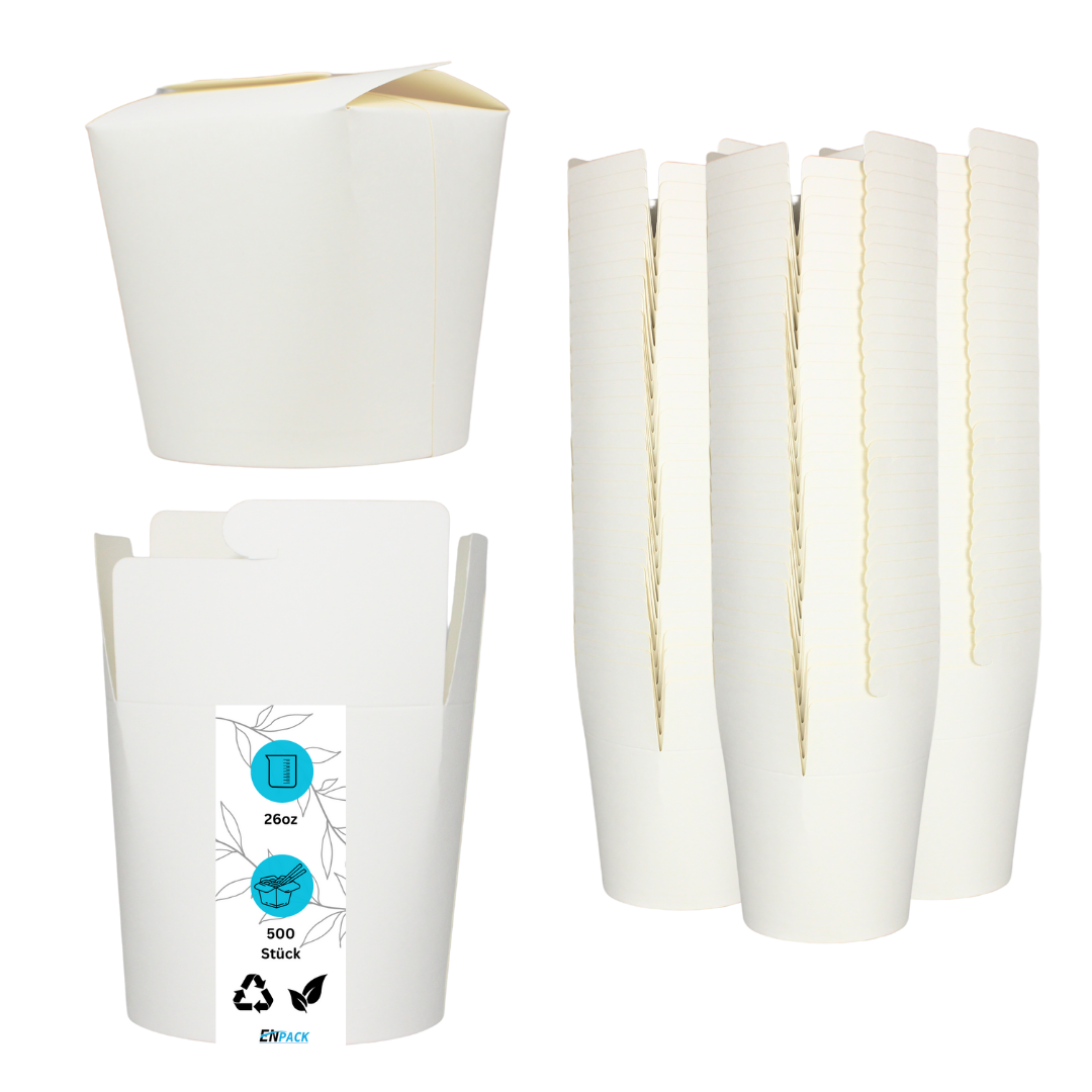 Nudelbox 750ml / 26oz weiß 500 Stück