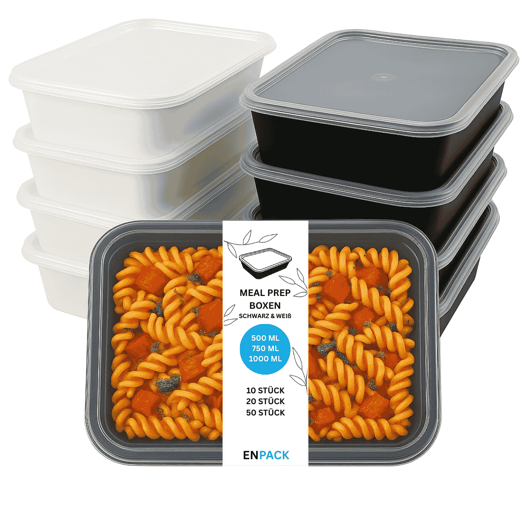 meal prep aufbewahrung Meal Prep Boxen 500ml, 750ml & 1000ml – Enpack.de