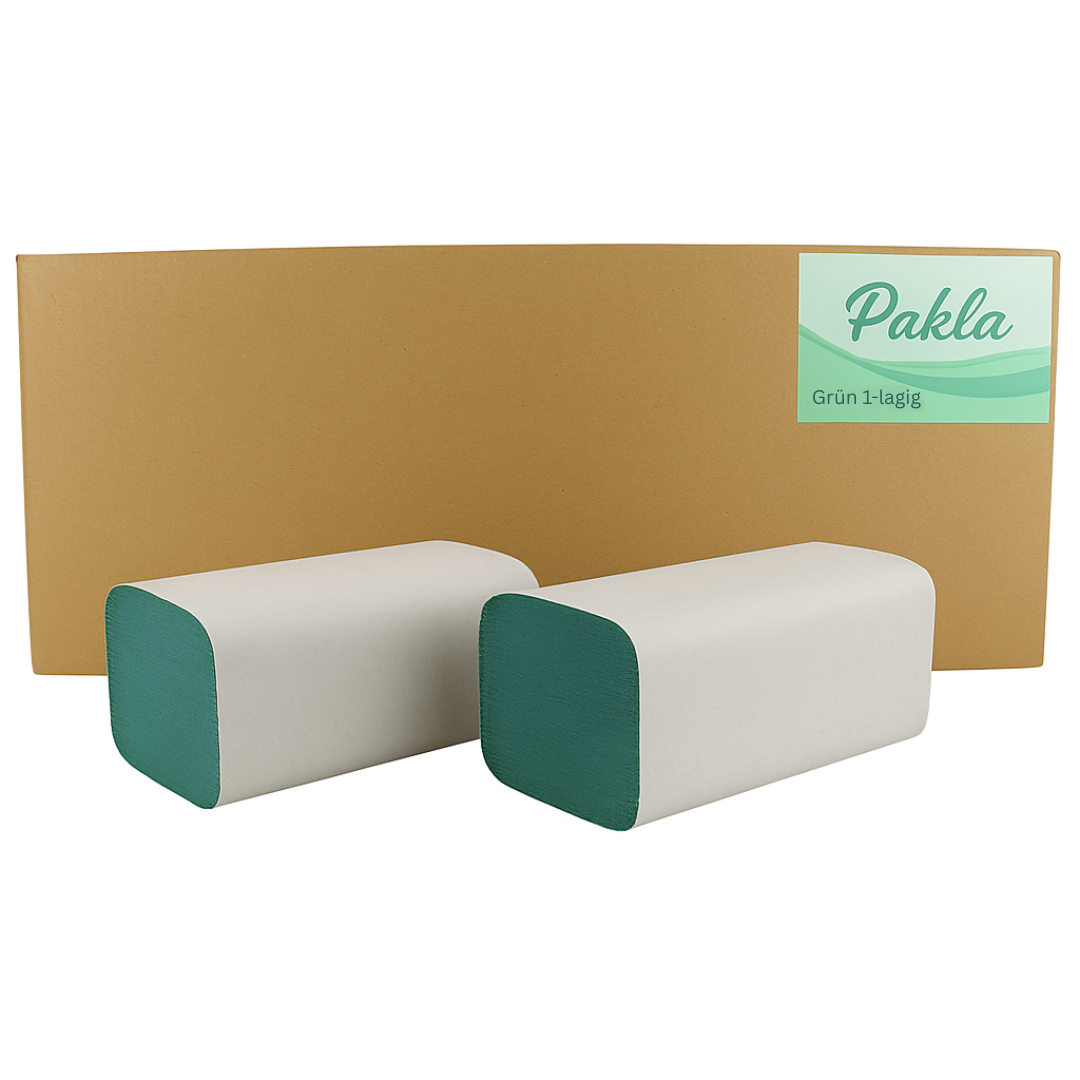Papierhandtücher Grün 25 x 23 cm 1-lagig 5000 Blatt