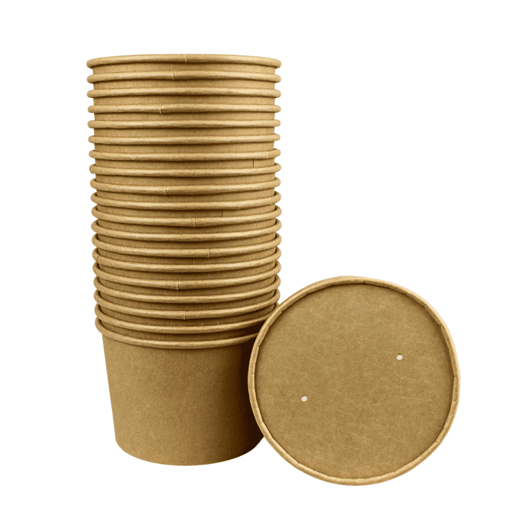 Suppenbecher Kraft-Kraft mit PP-Deckel 550ml (250 Stück Suppenbecher Kraft-Kraft mit PP-Deckel 550ml (250 Stück