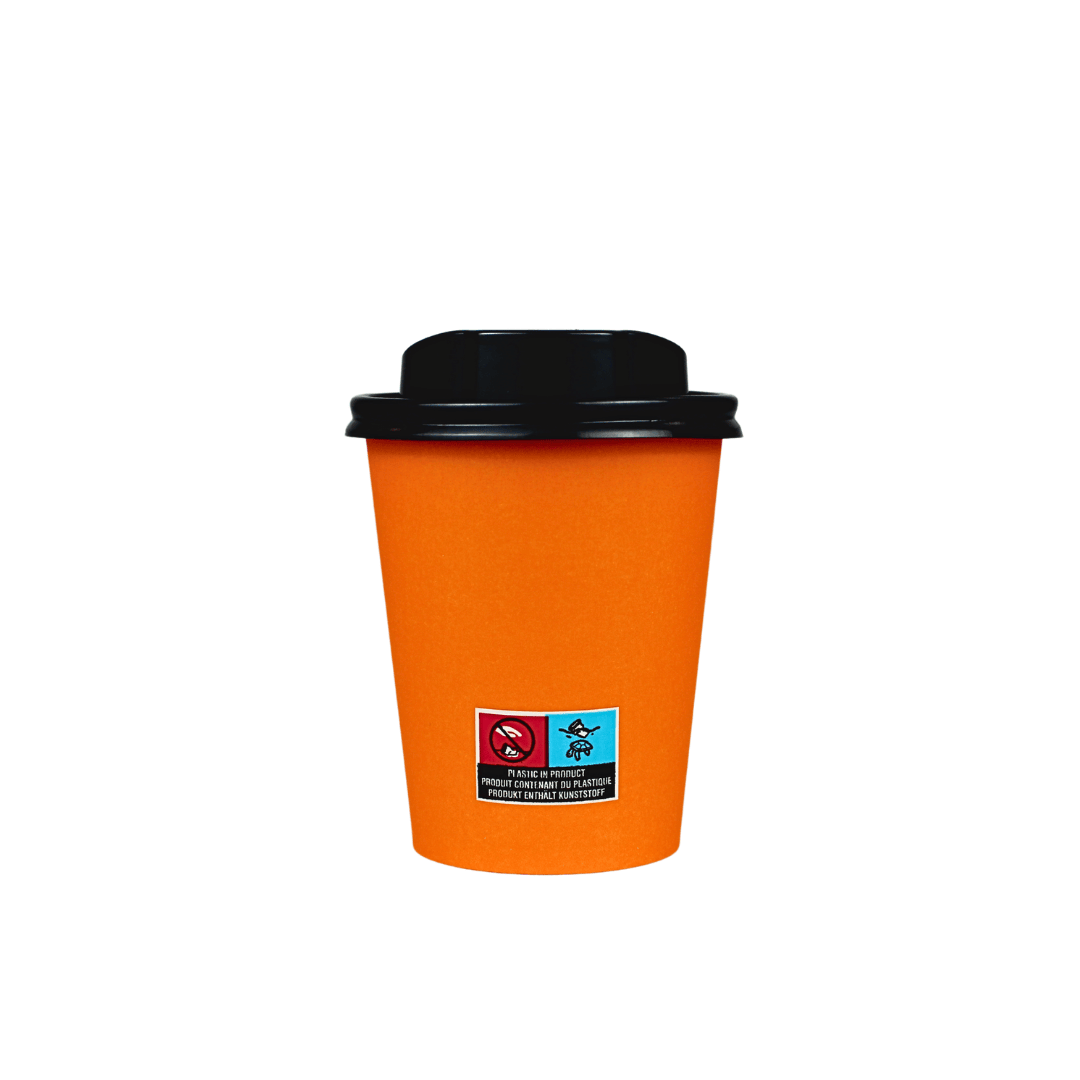 Einweg Kaffeebecher 200ml / 8oz orange