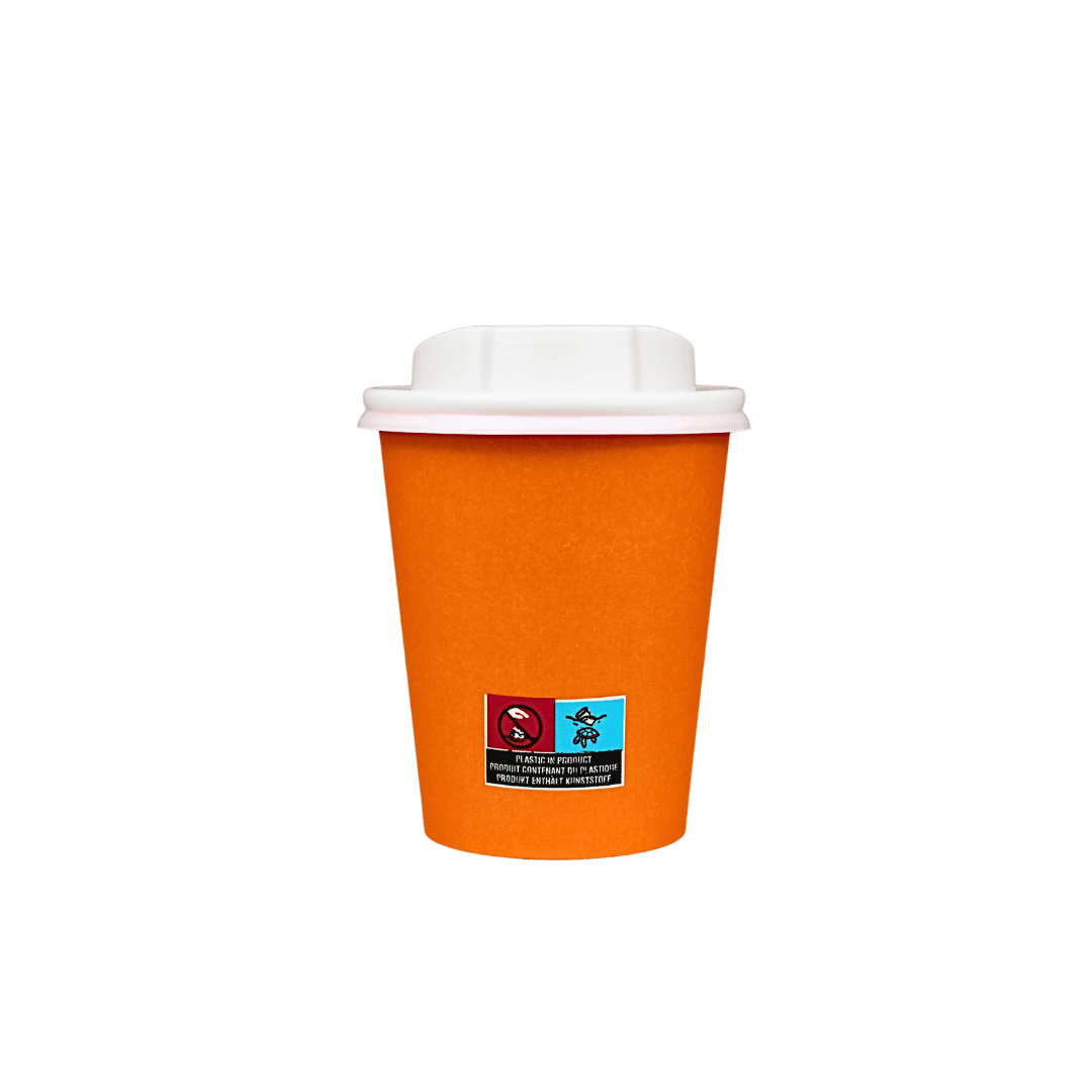 Einweg Kaffeebecher 200ml / 8oz orange