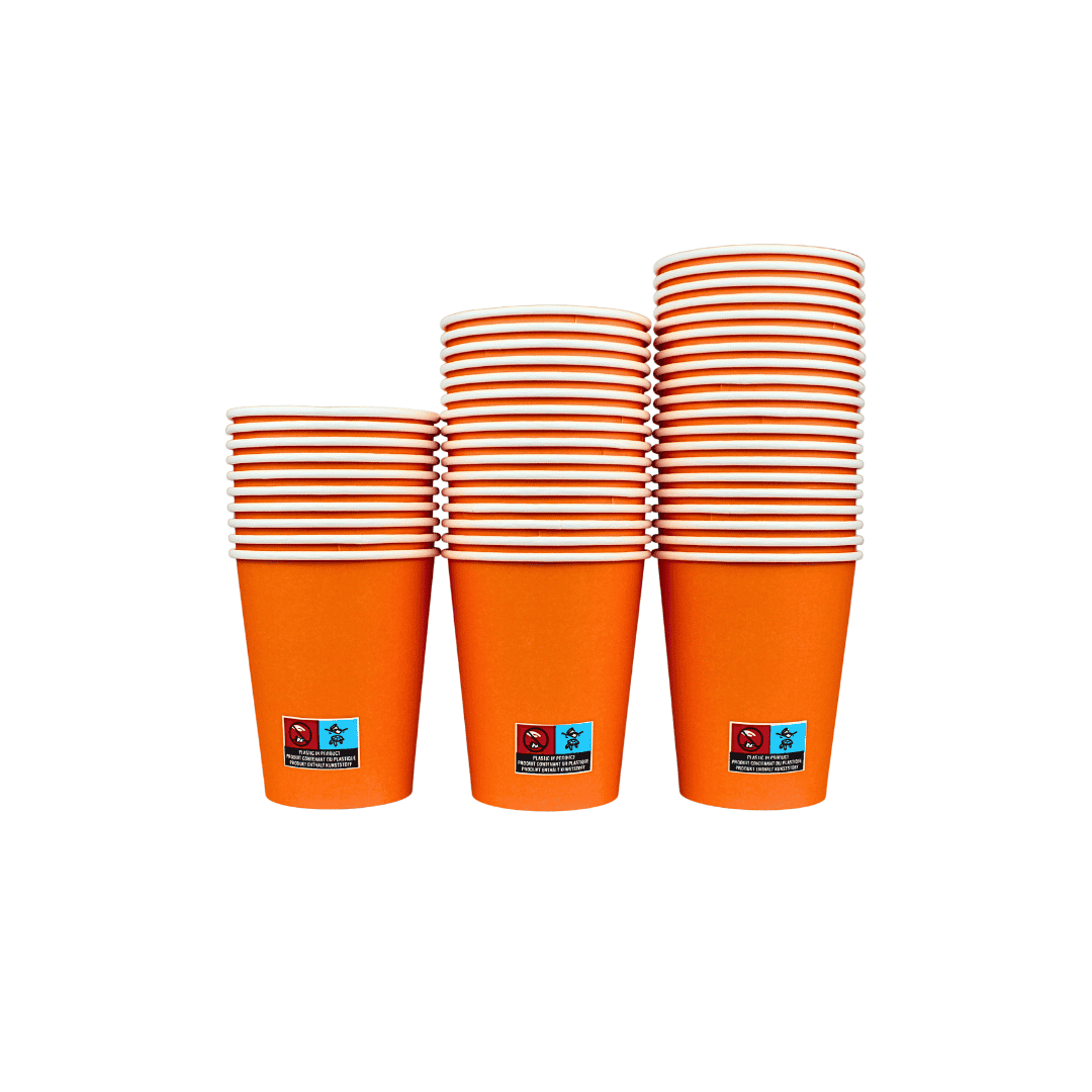 Einweg Kaffeebecher 200ml / 8oz orange
