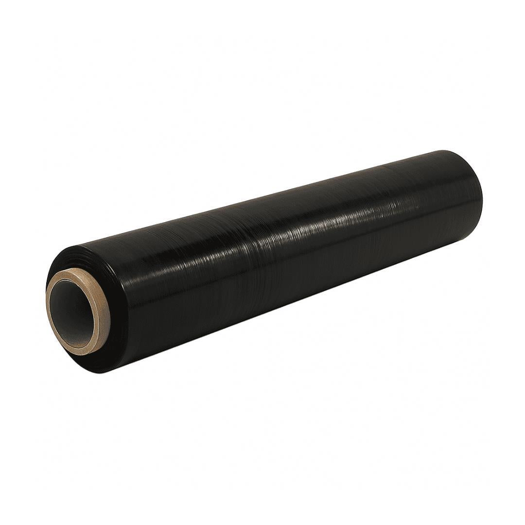 PE Stretchfolie schwarz / transparent 6 Rollen 1,5kg