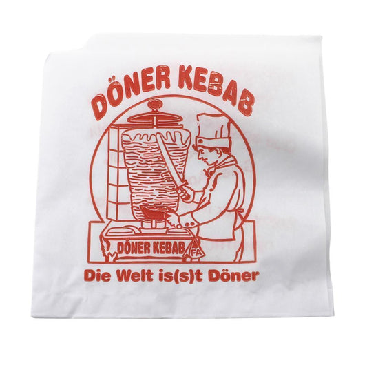 Dönertüte Weiß/Rot 16×16cm 2000 Stück