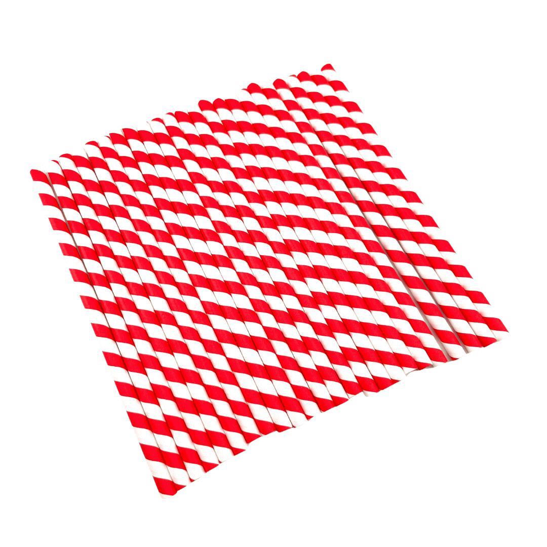 Strohalm Papier 8 x197 mm 200 Stk rot