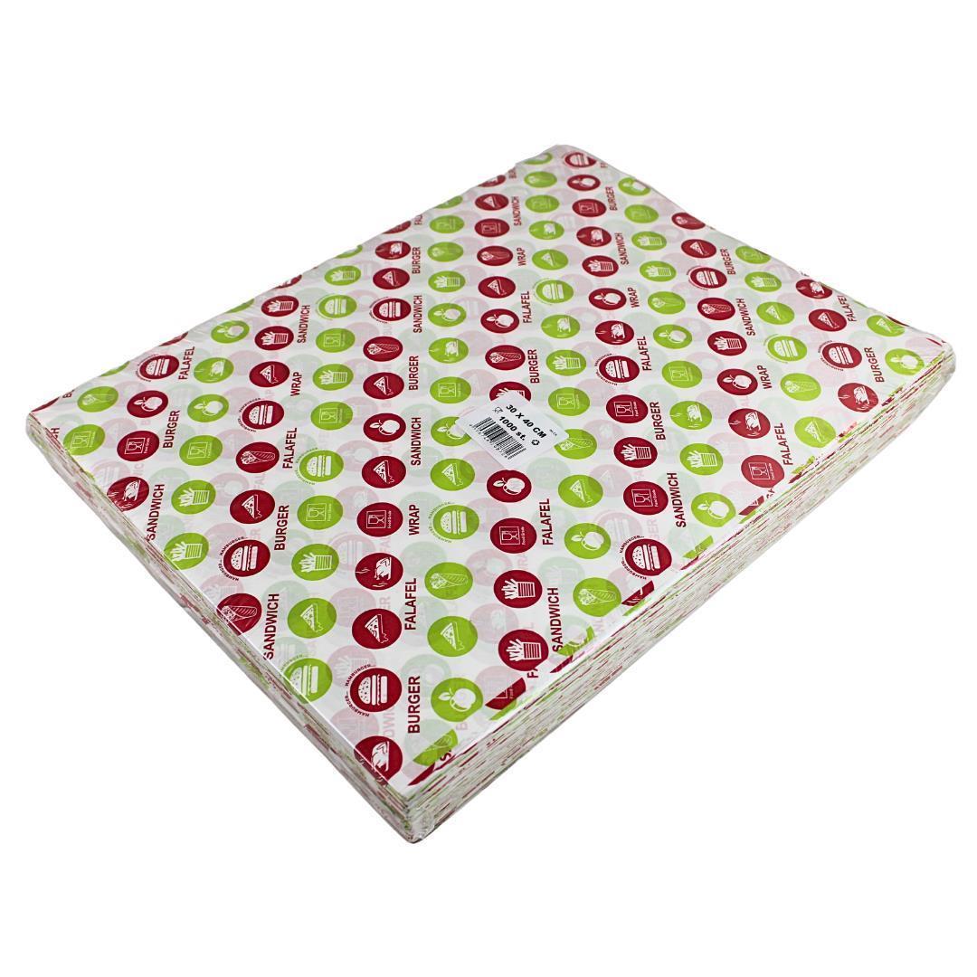 Hamburgerpapier Bunt 30×40cm 1000 Stück