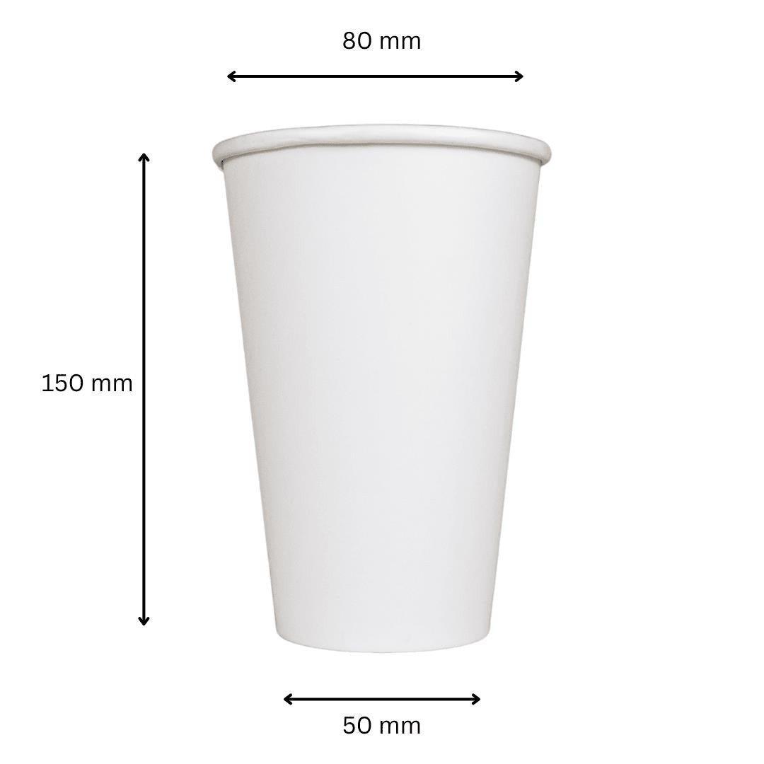 Einweg Kaffeebecher 300ml / 12oz weiß