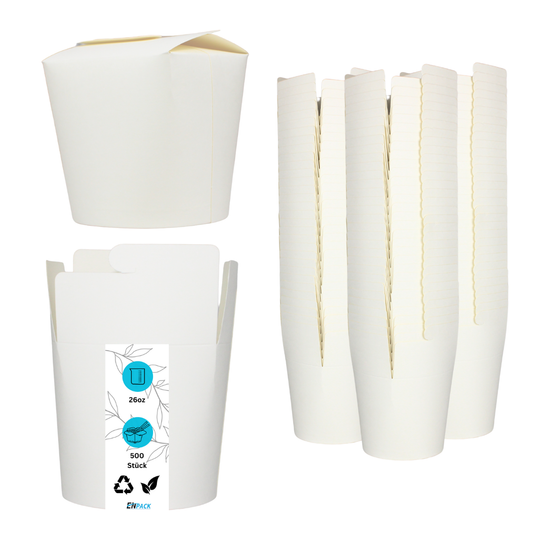 Nudelbox 750ml / 26oz weiß 500 Stück