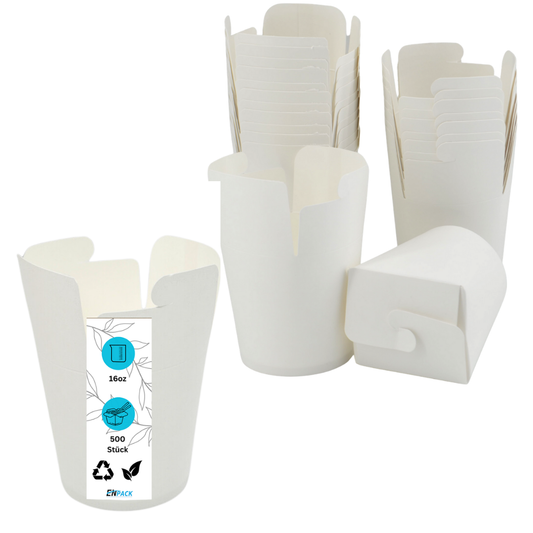 Nudelbox 500ml / 16oz weiß 500 Stück