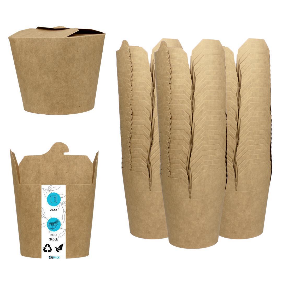 Nudelbox 750ml / 26oz braun 500 Stück