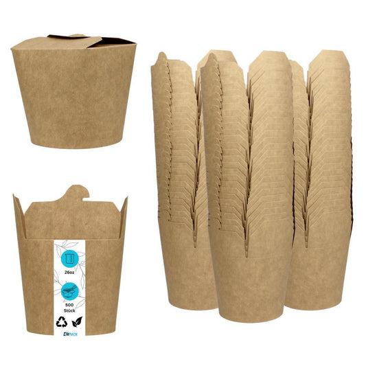 Nudelbox 750ml / 26oz braun 500 Stück