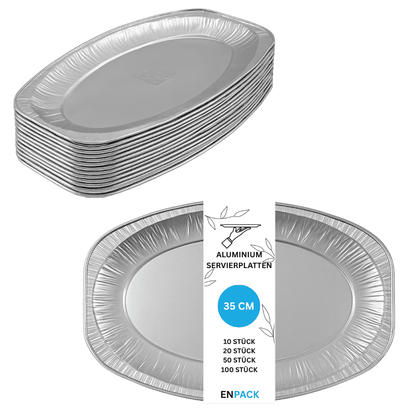 Alu-Servierplatte Oval 35 cm