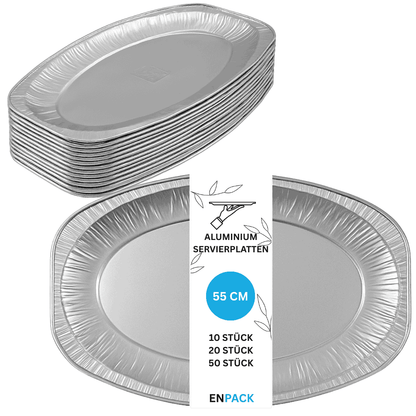 Alu-Servierplatte Oval 55 cm