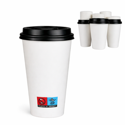 Einweg Kaffeebecher 300ml / 12oz Weiß