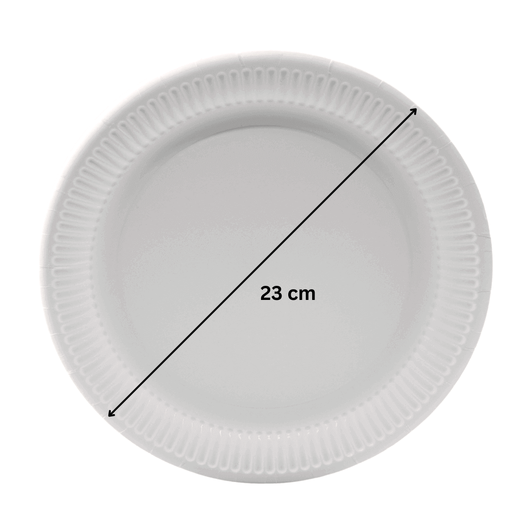 Pappteller ungeteilt Ø23 cm –