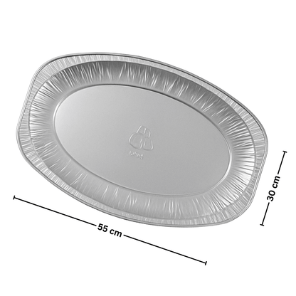 Aluservierplatte Oval 55 cm