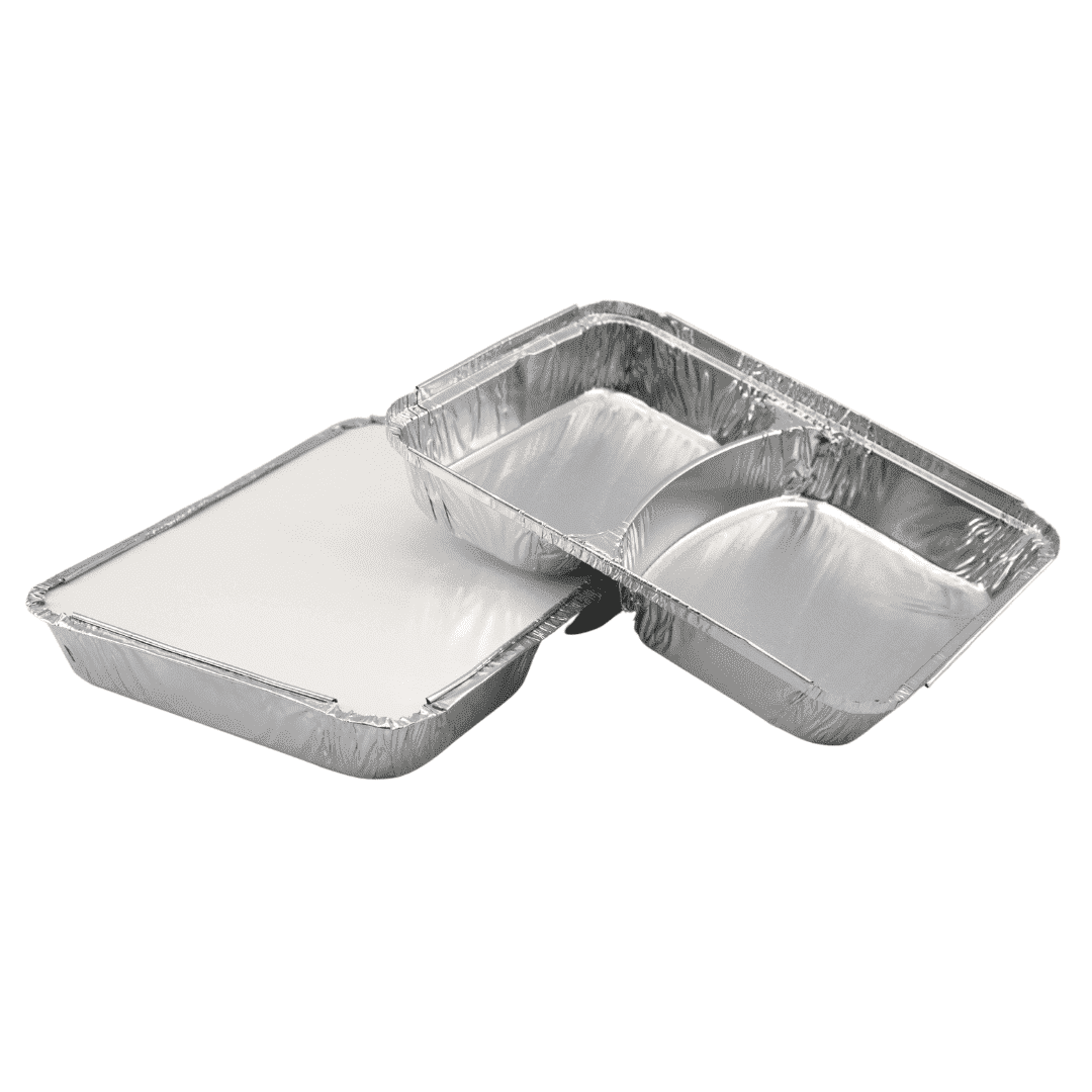 zweigeteilte_Tropfschalen_aus_Aluminium_mit_einer_Fuellmenge_von_1020_ml_in_Silber_eine_Schale_mit_Alukaschierdeckel_und_eine_ohne