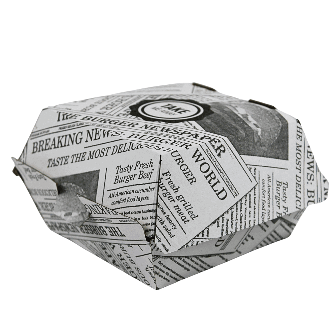 weiße-hamburgerbox_newspaperdesign_aus_kraftpapier_geschlossen