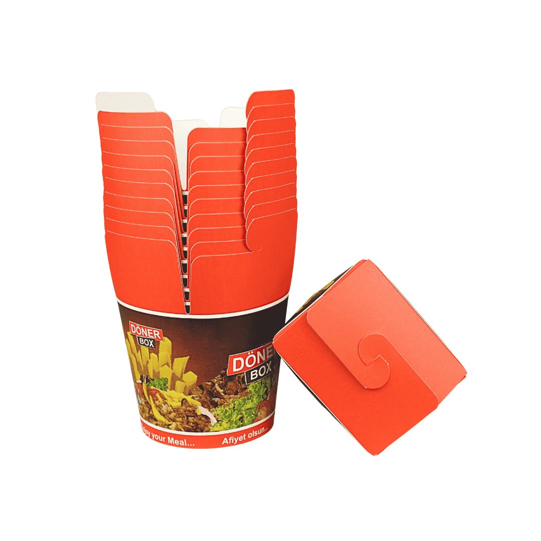 Dönerbox 750ml / 26oz orange 500 Stück