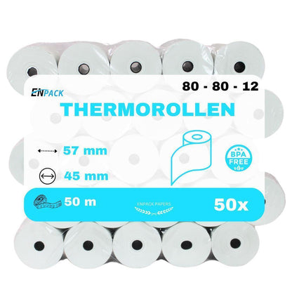 Thermorollen 80mm x 80m x 12 mm 50 Rollen