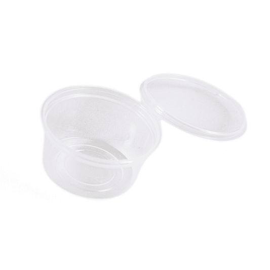 PP Dressingbecher 30 ml transparent mit anhängendem Deckel 1000 Stück