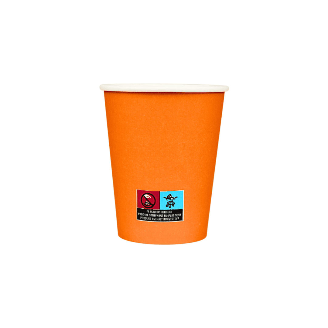 Einweg Kaffeebecher 200ml / 8oz orange