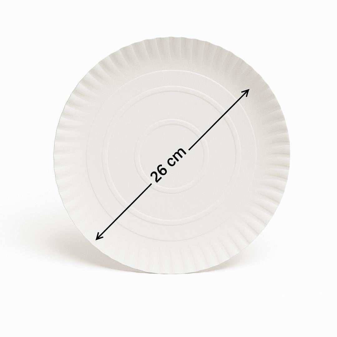 Pappteller ungeteilt 26 cm