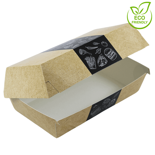 Kraftpapier Snack-Box braun 18,5 x 10 cm
